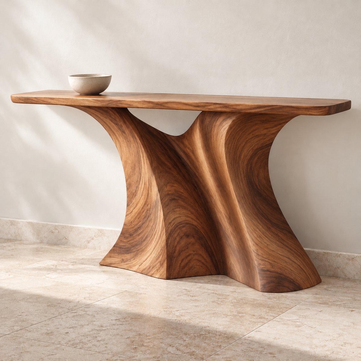 Theron Sculptural Solid Wood Console Table - Design 670 - original main view