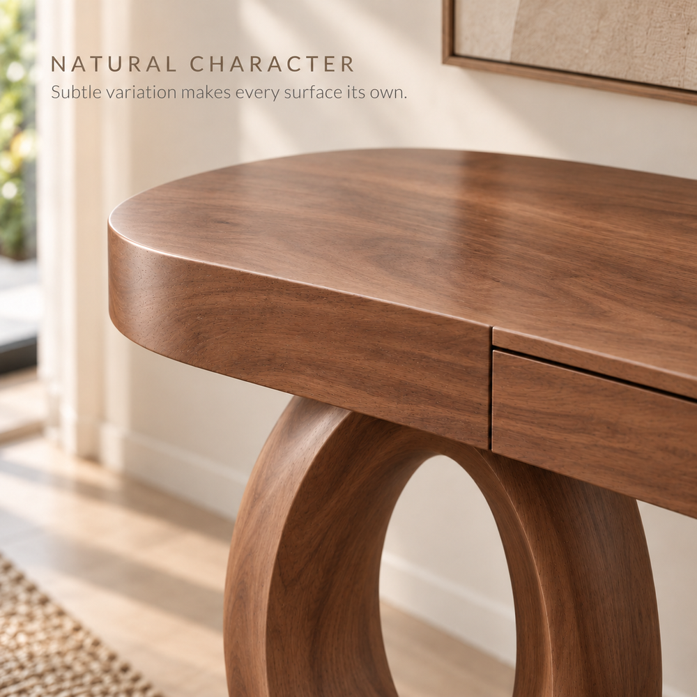 Lucienne Sculptural Solid Wood Console Table - Design 671 - product detail 4