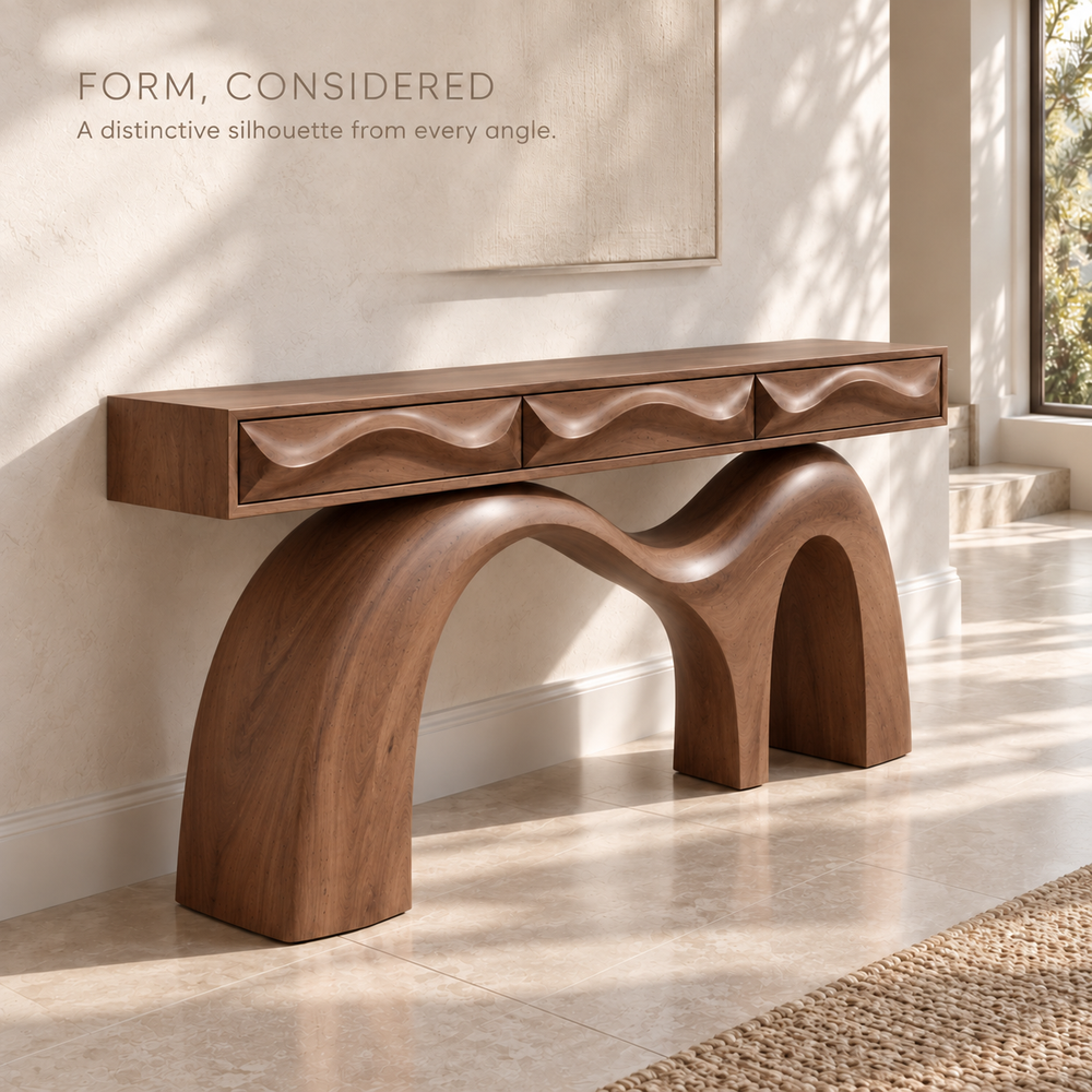 Renley Sculptural Solid Wood Console Table - Design 673 - product detail 2