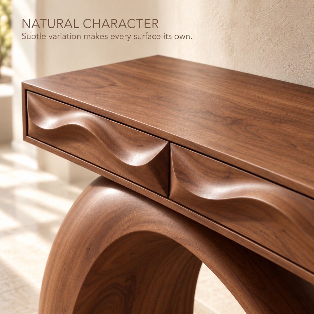 Renley Sculptural Solid Wood Console Table - Design 673 - product detail 4