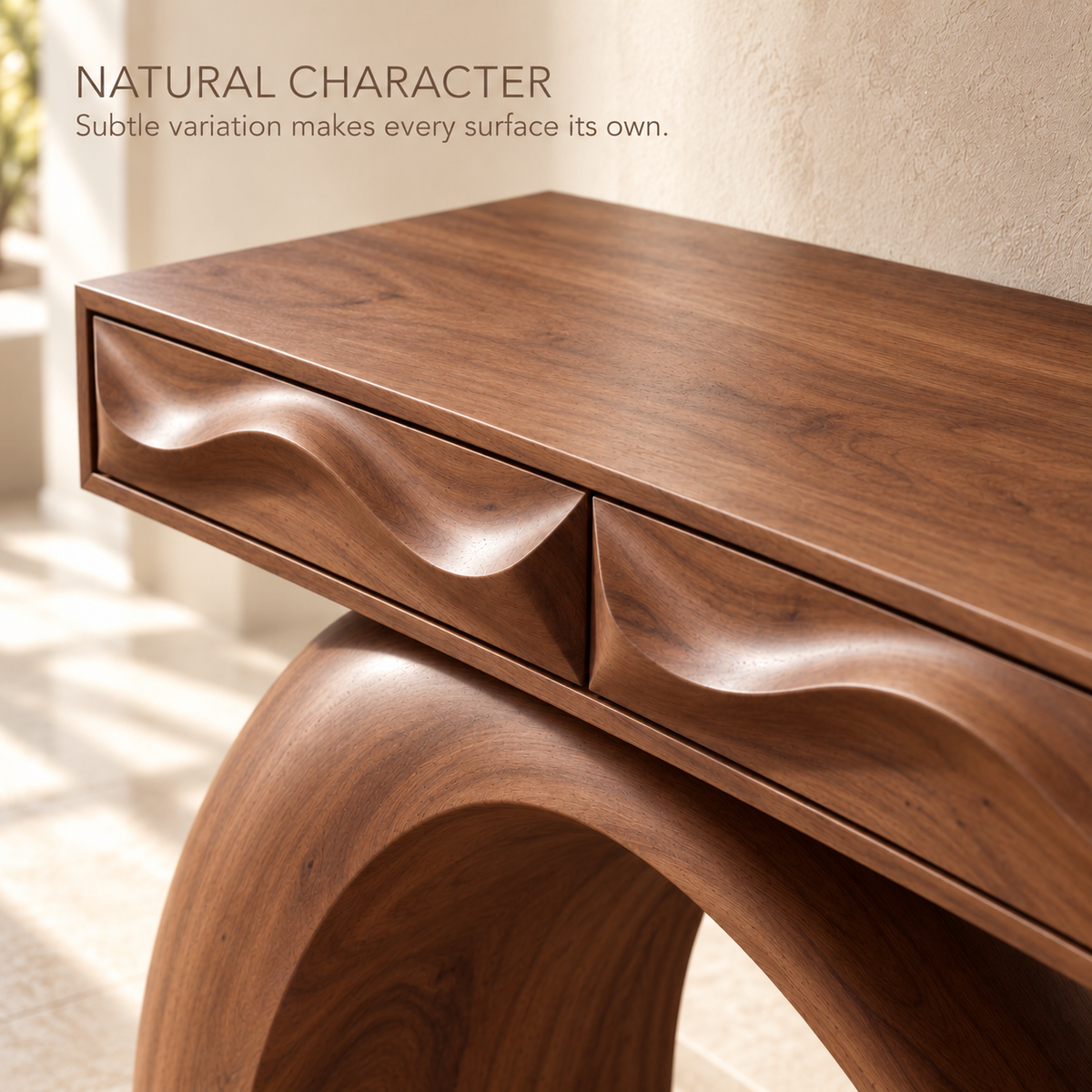 Renley Sculptural Solid Wood Console Table - Design 673 - product detail 4