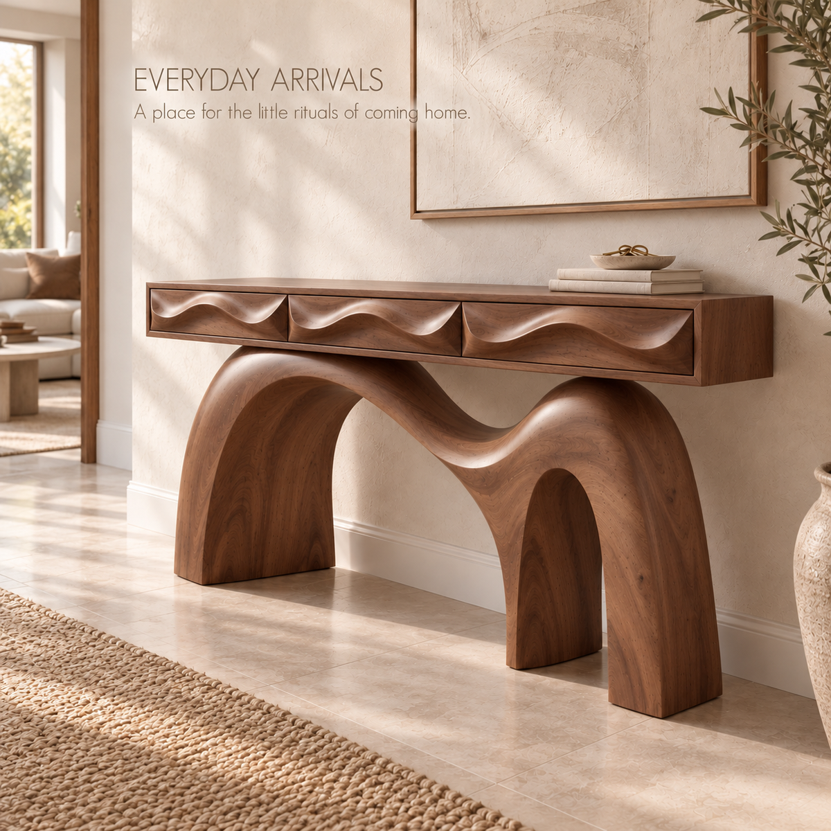 Renley Sculptural Solid Wood Console Table - Design 673 - product detail 6