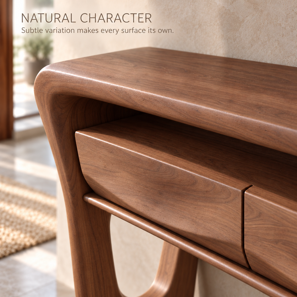 Dorian Sculptural Solid Wood Console Table - Design 674 - product detail 4
