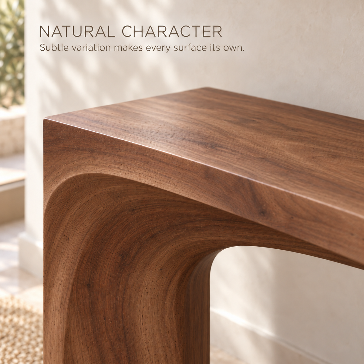 Neria Sculptural Solid Wood Console Table - Design 675 - product detail 4