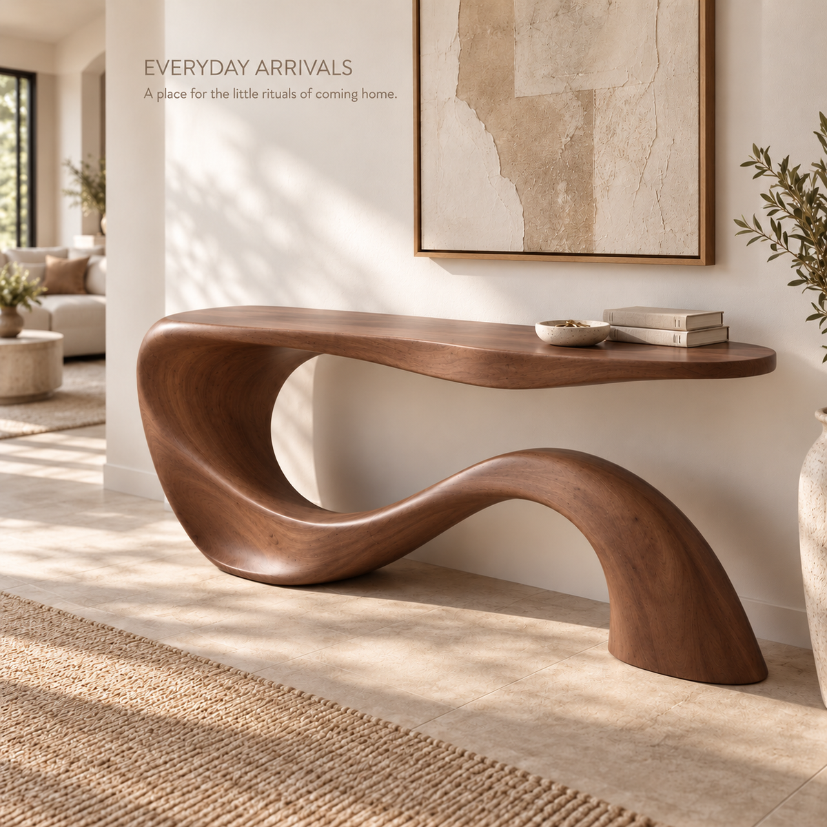 Aster Sculptural Solid Wood Console Table - Design 676 - product detail 6