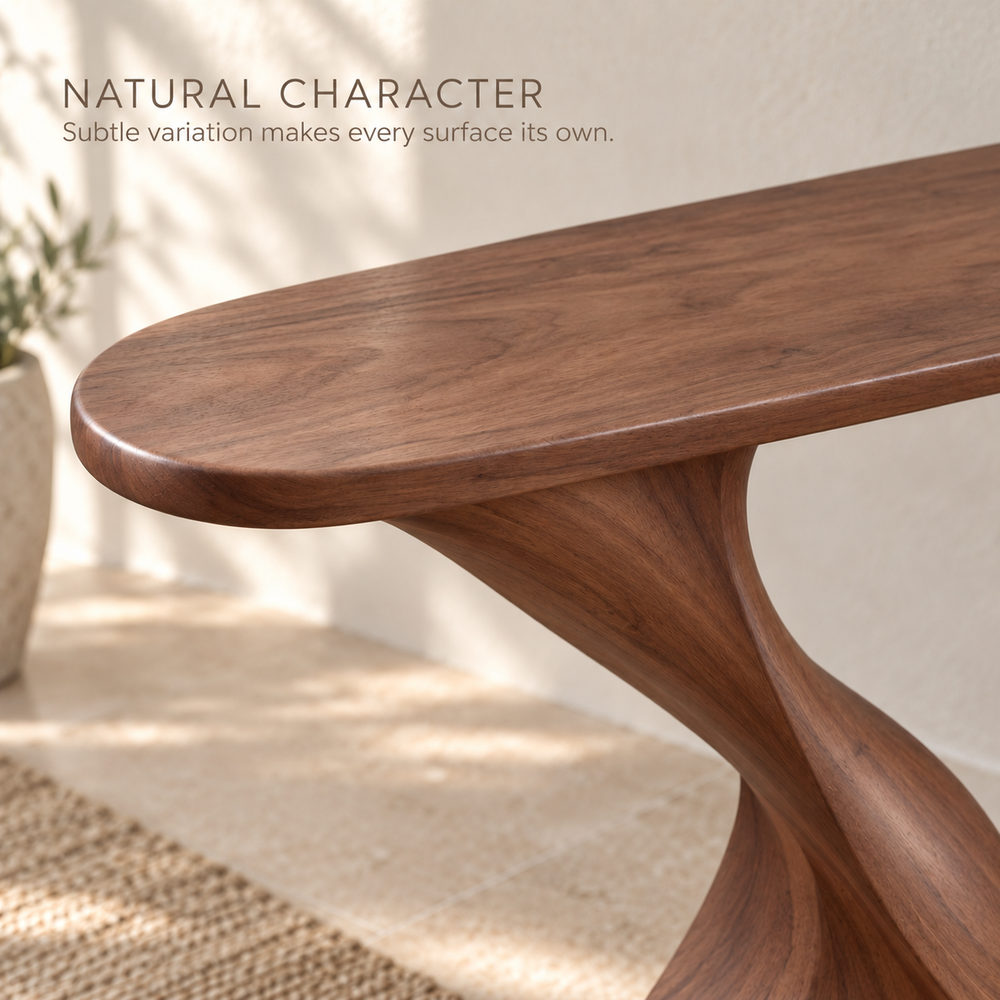 Linnea Sculptural Solid Wood Console Table - Design 677 - product detail 4