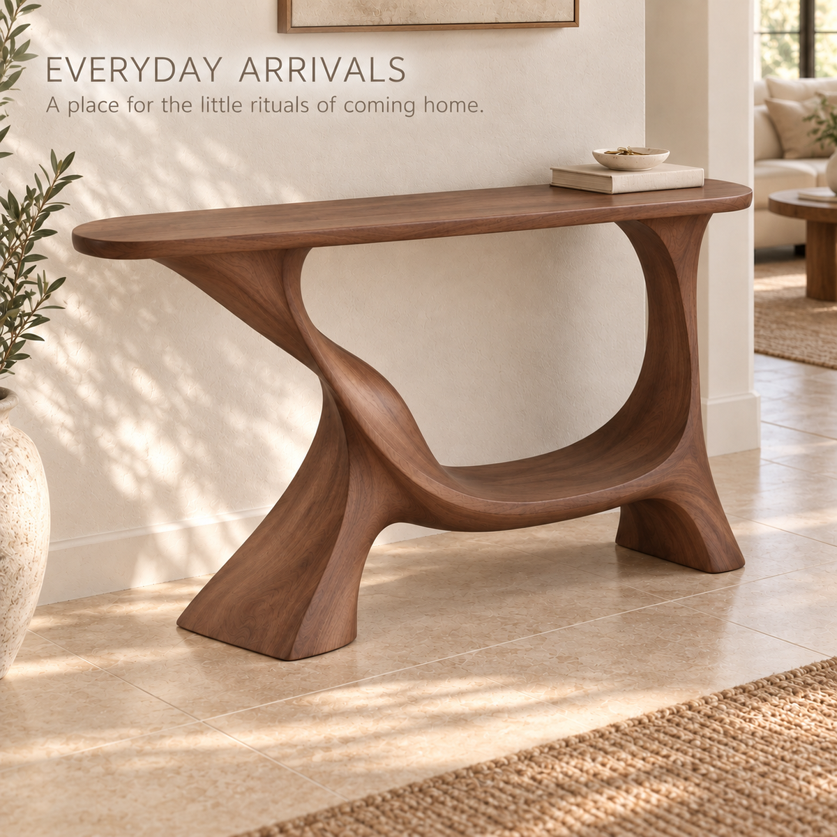 Linnea Sculptural Solid Wood Console Table - Design 677 - product detail 6