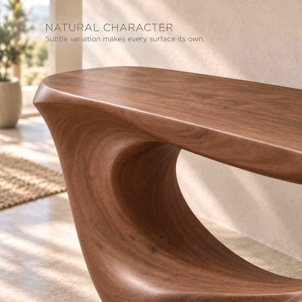 Orla Sculptural Solid Wood Console Table - Design 678 - product detail 4