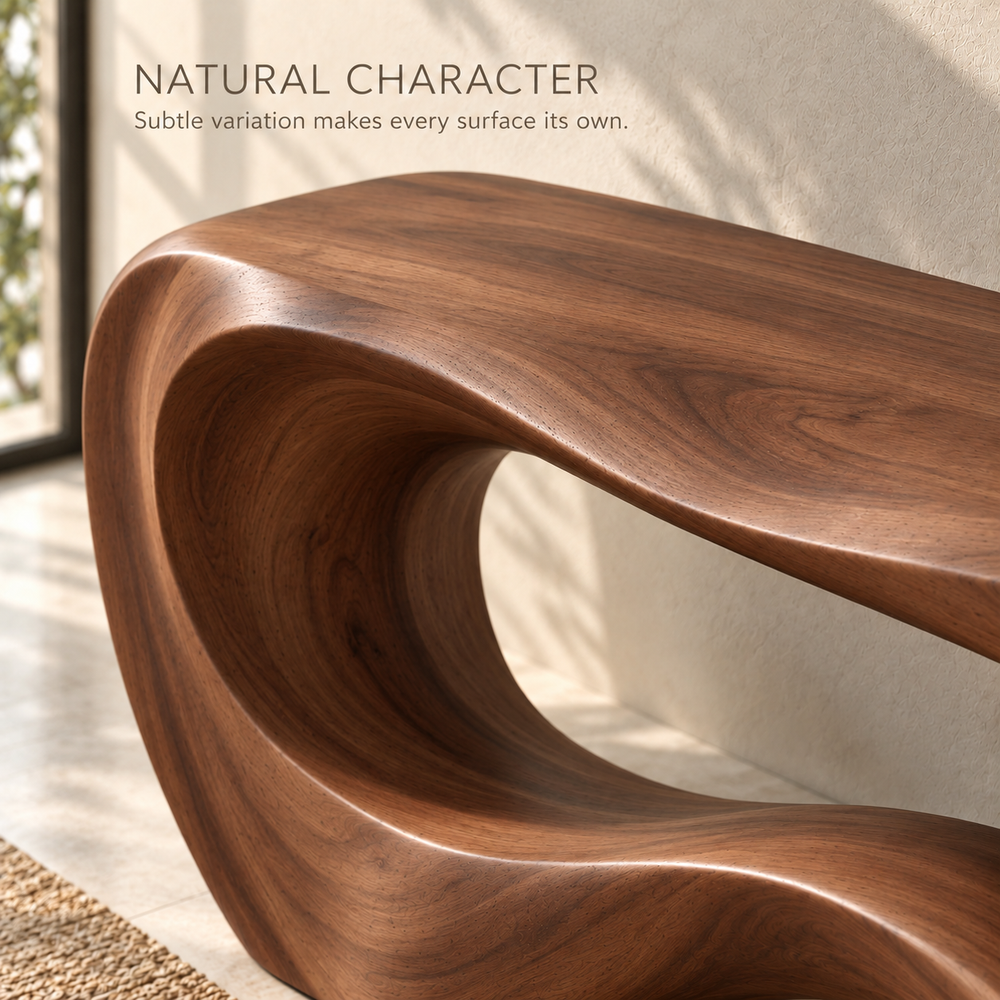 Kieran Sculptural Solid Wood Console Table - Design 680 - product detail 4