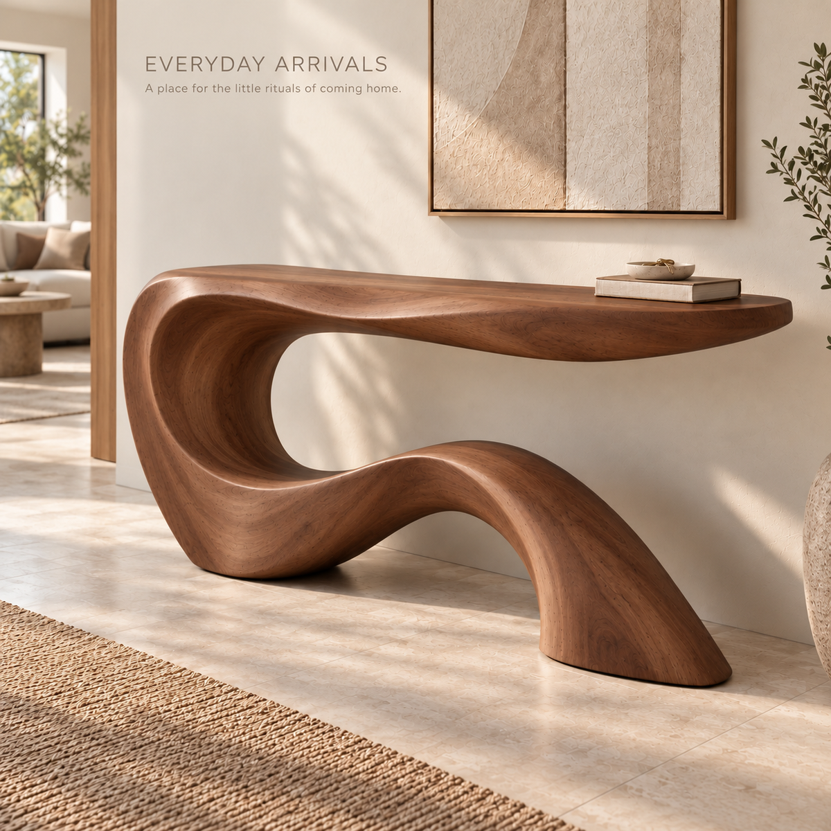 Kieran Sculptural Solid Wood Console Table - Design 680 - product detail 6