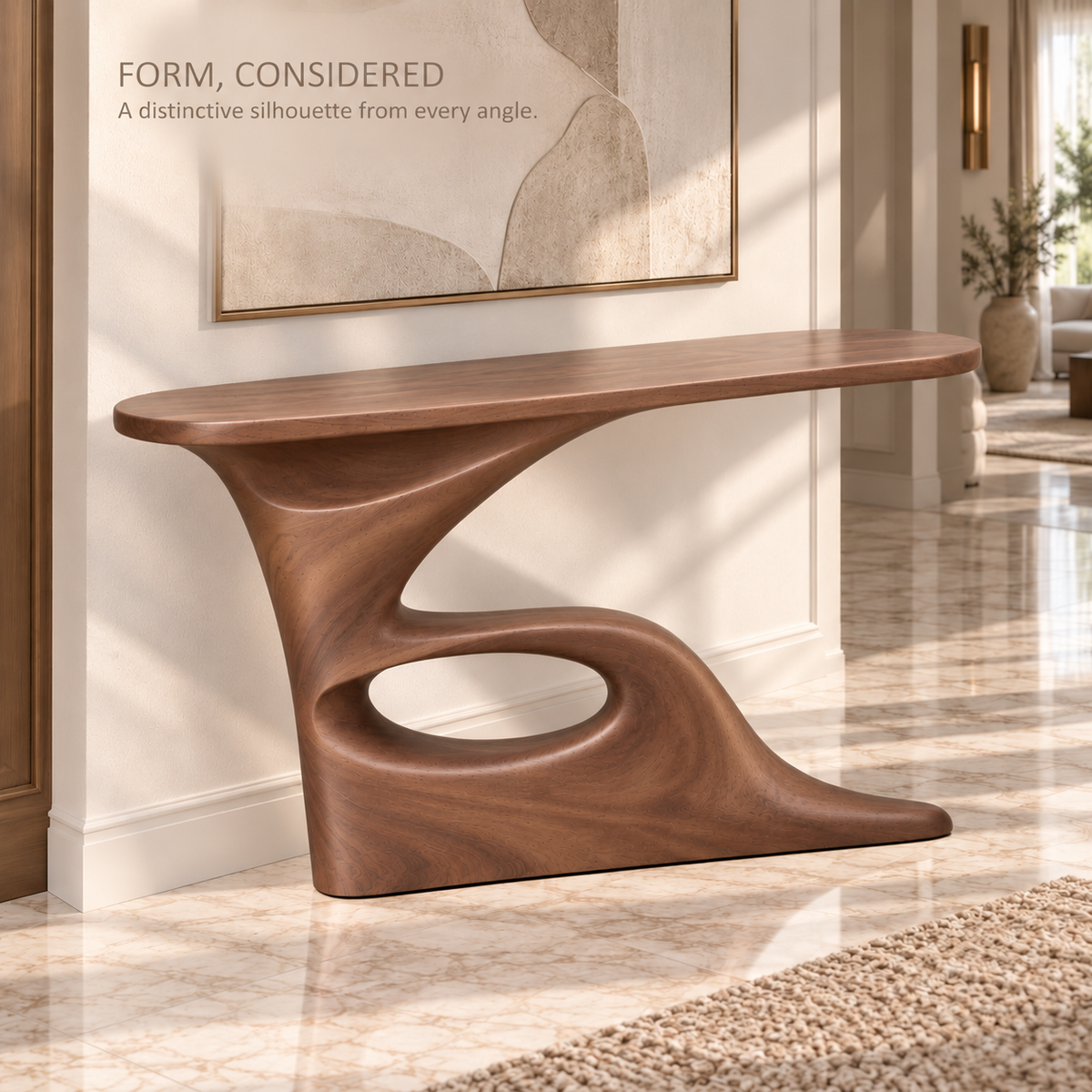 Marlowe Sculptural Solid Wood Console Table - Design 682 - product detail 2