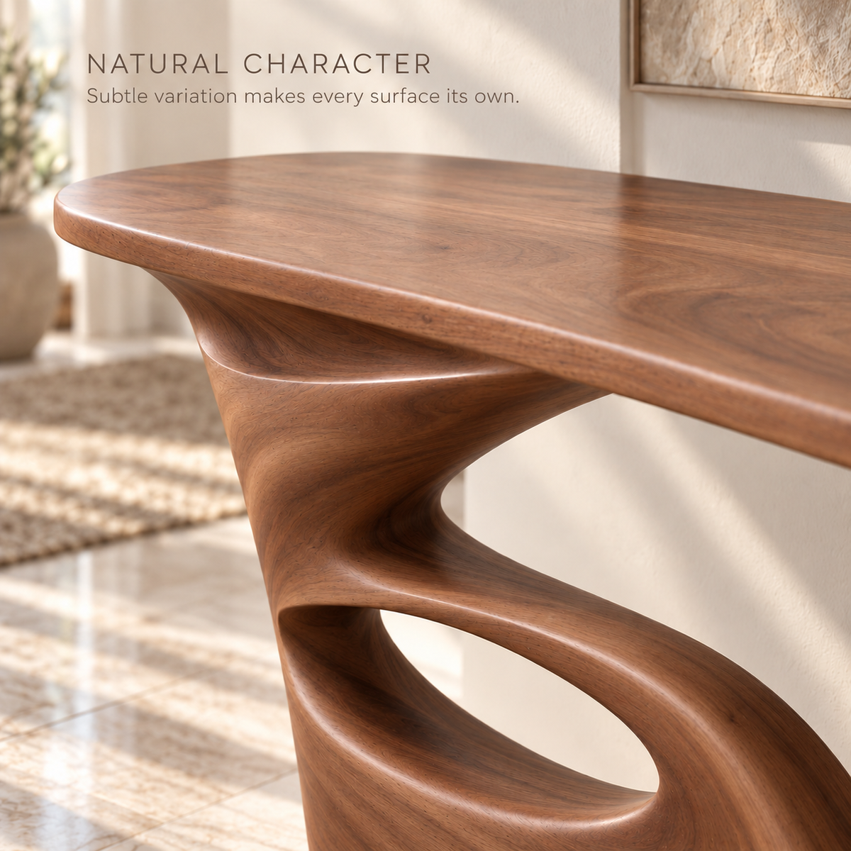 Marlowe Sculptural Solid Wood Console Table - Design 682 - product detail 4
