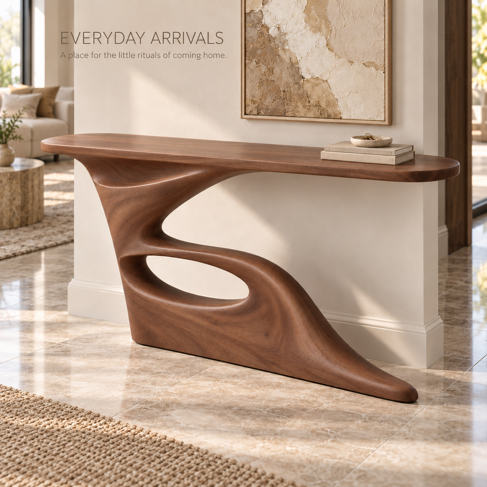 Marlowe Sculptural Solid Wood Console Table - Design 682 - product detail 6
