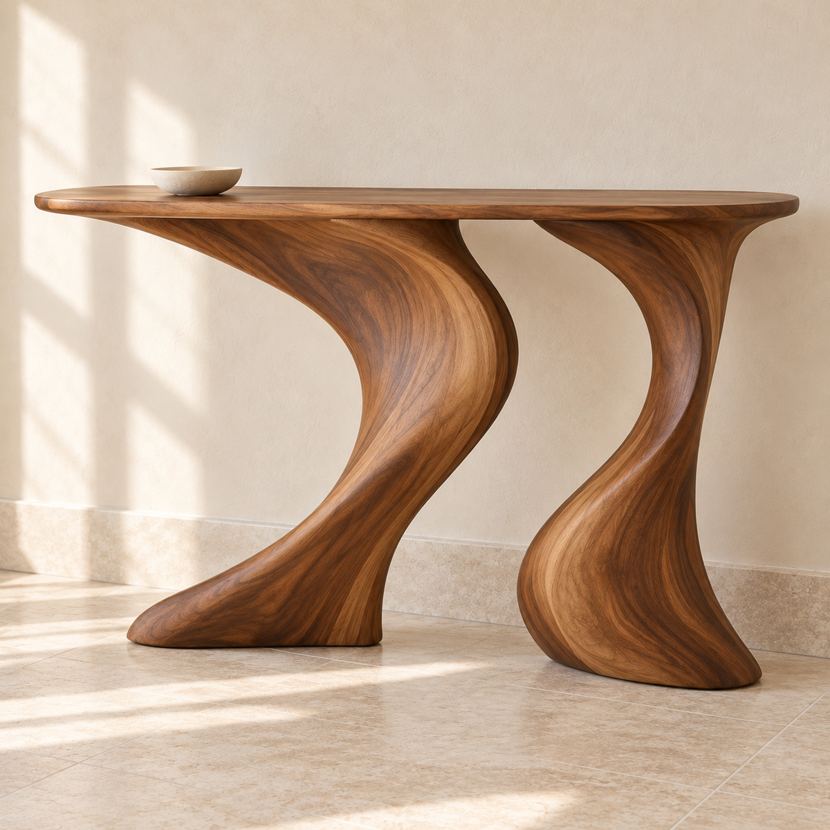 Esme Sculptural Solid Wood Console Table - Design 683 - original main view
