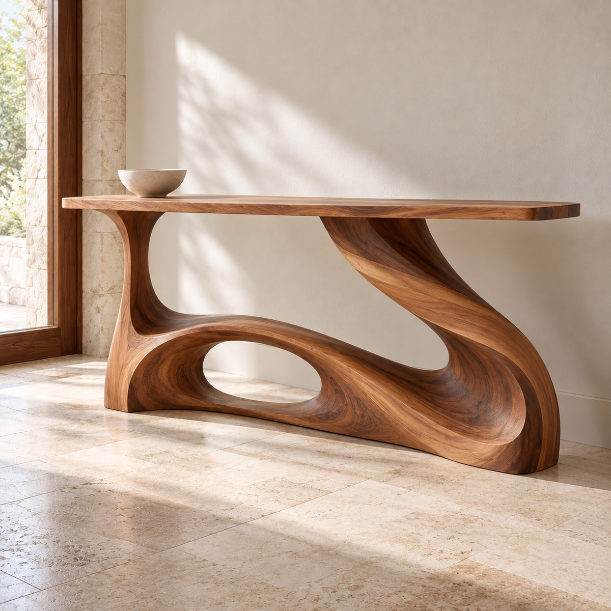 Tova Sculptural Solid Wood Console Table - Design 684 - original main view