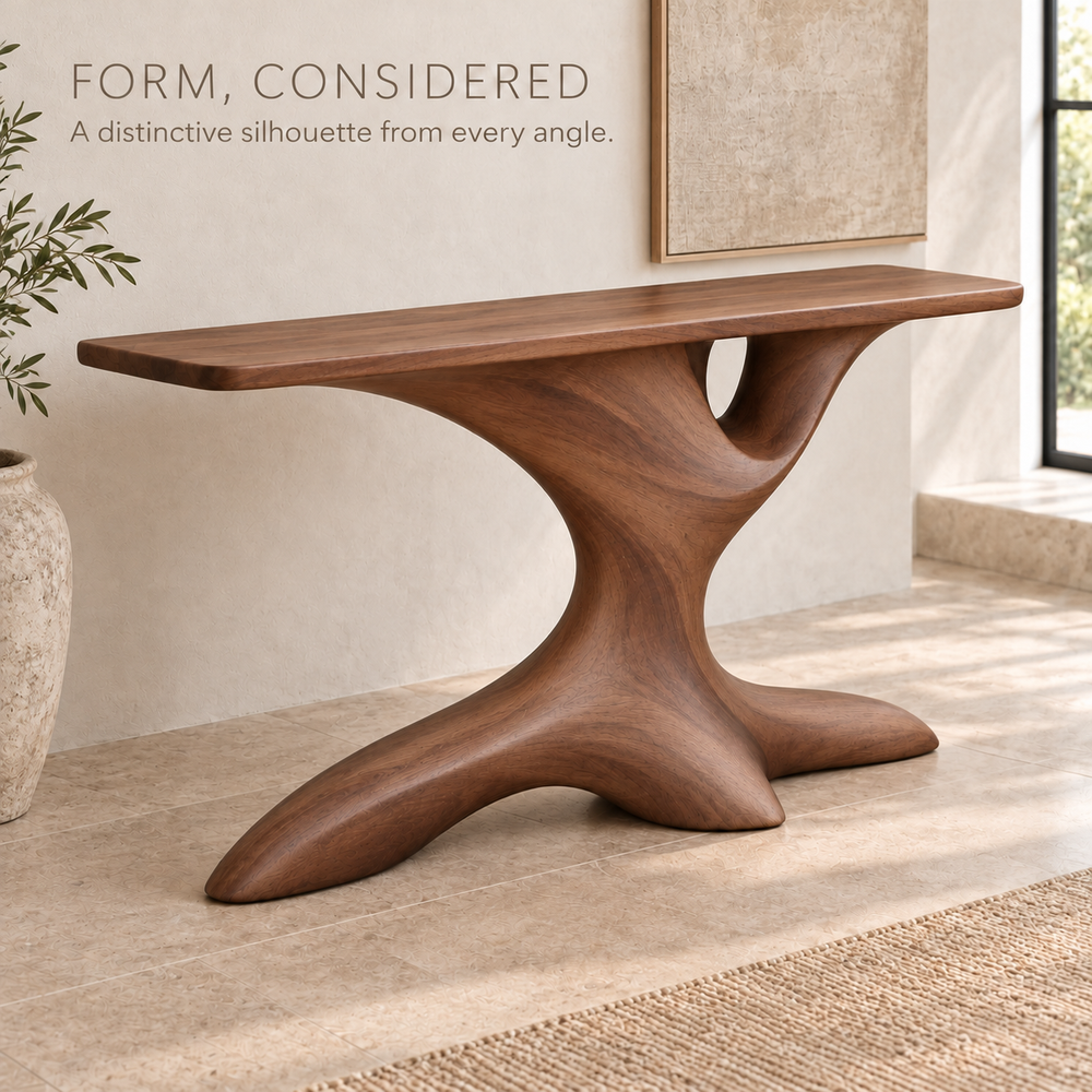 Ilyan Sculptural Solid Wood Console Table - Design 685 - product detail 2