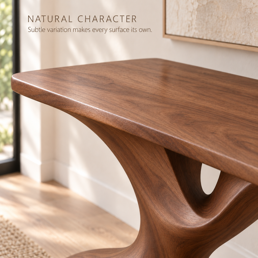 Ilyan Sculptural Solid Wood Console Table - Design 685 - product detail 4
