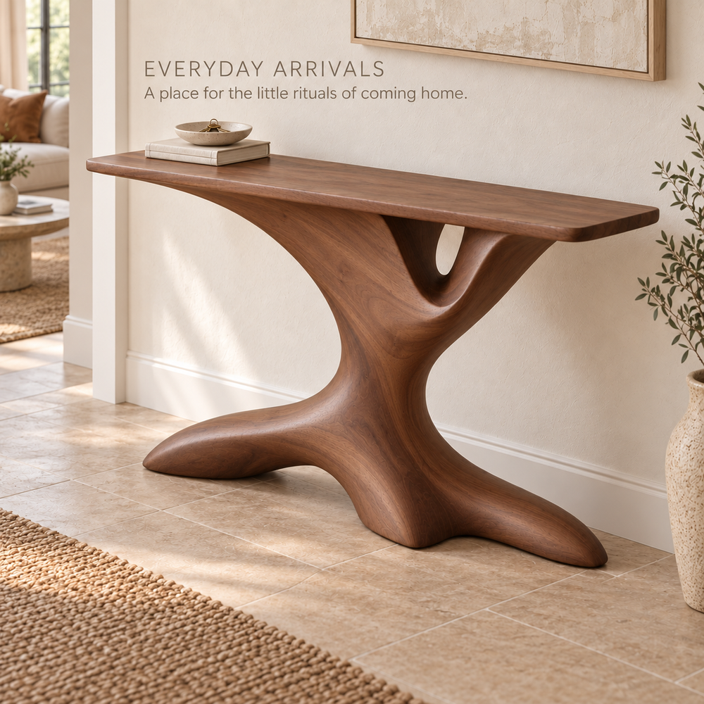 Ilyan Sculptural Solid Wood Console Table - Design 685 - product detail 6