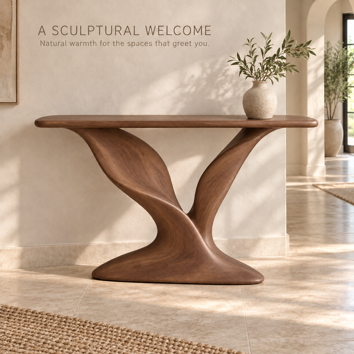 Sylvie Sculptural Solid Wood Console Table - Design 686 - product detail 1