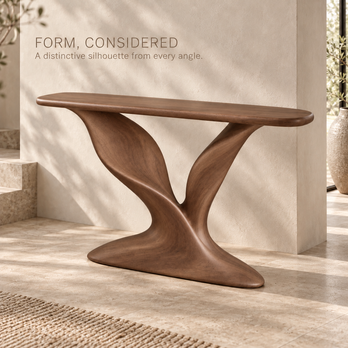 Sylvie Sculptural Solid Wood Console Table - Design 686 - product detail 2