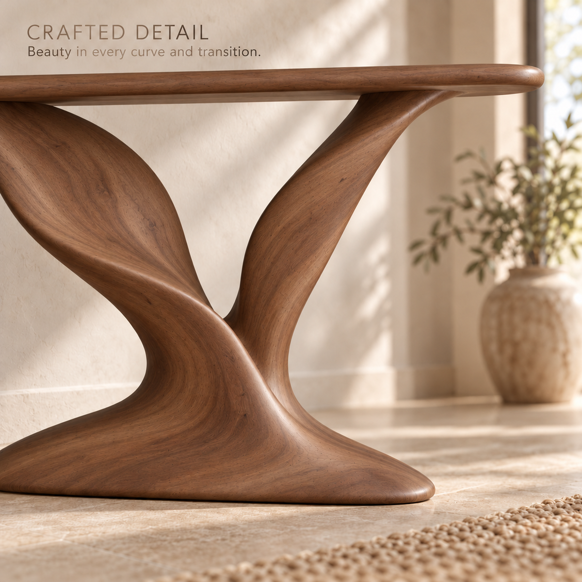Sylvie Sculptural Solid Wood Console Table - Design 686 - product detail 5