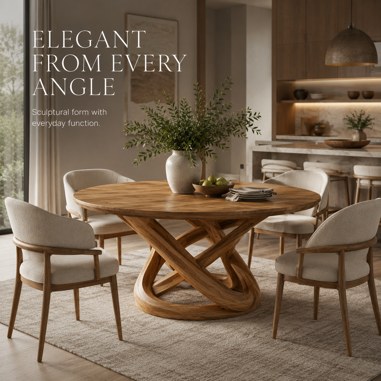 Harvest Sculptural Dining Table - Design 021 - product image 03