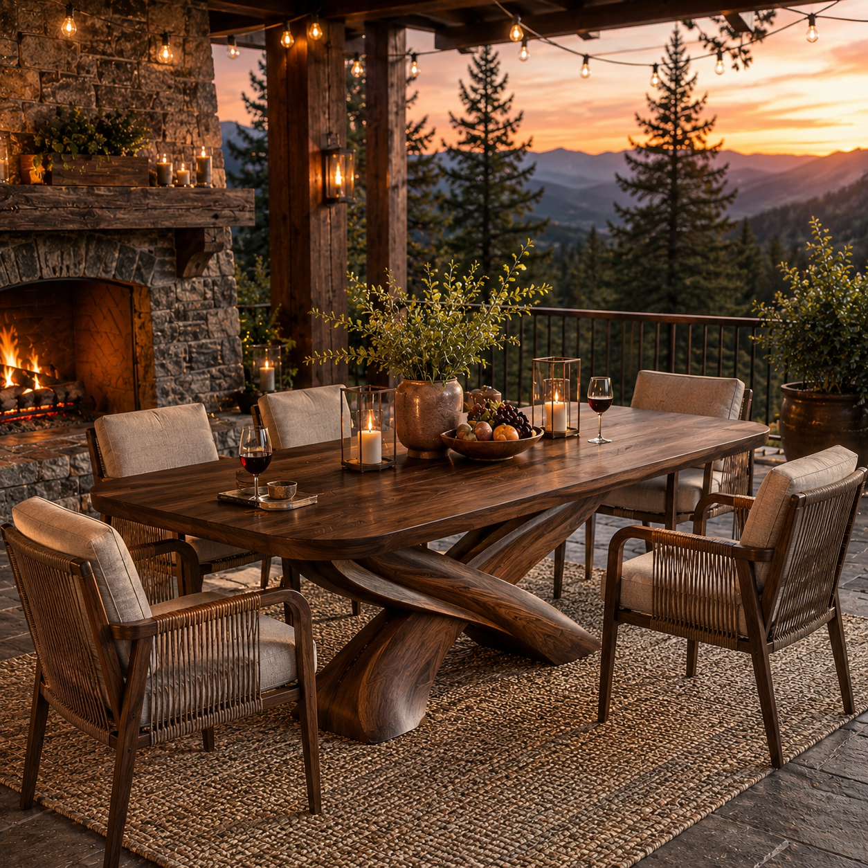 Canyon Rounded Dining Table - Design 025 - main view
