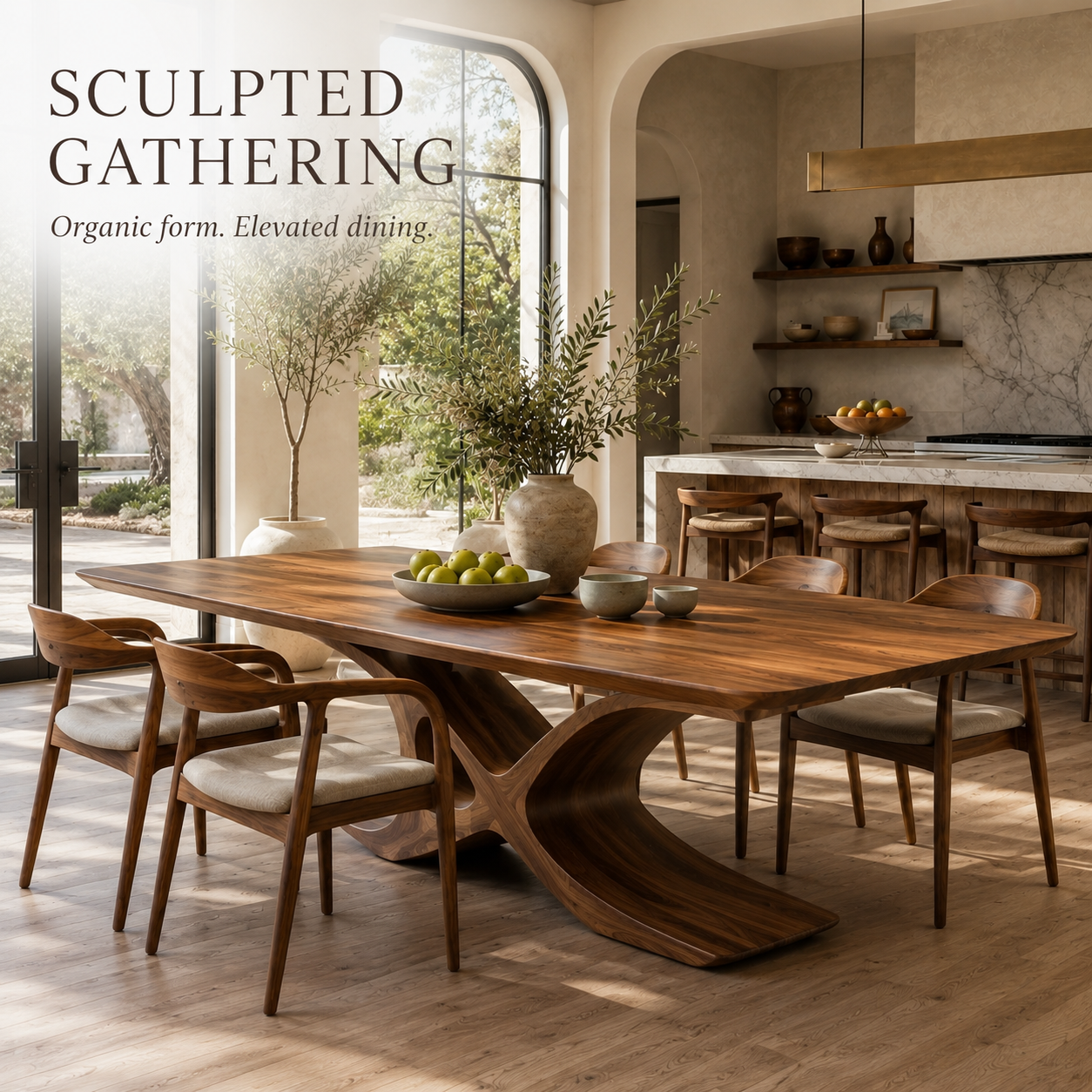 Mesa Warm Wood Dining Table - Design 027 - product image 02