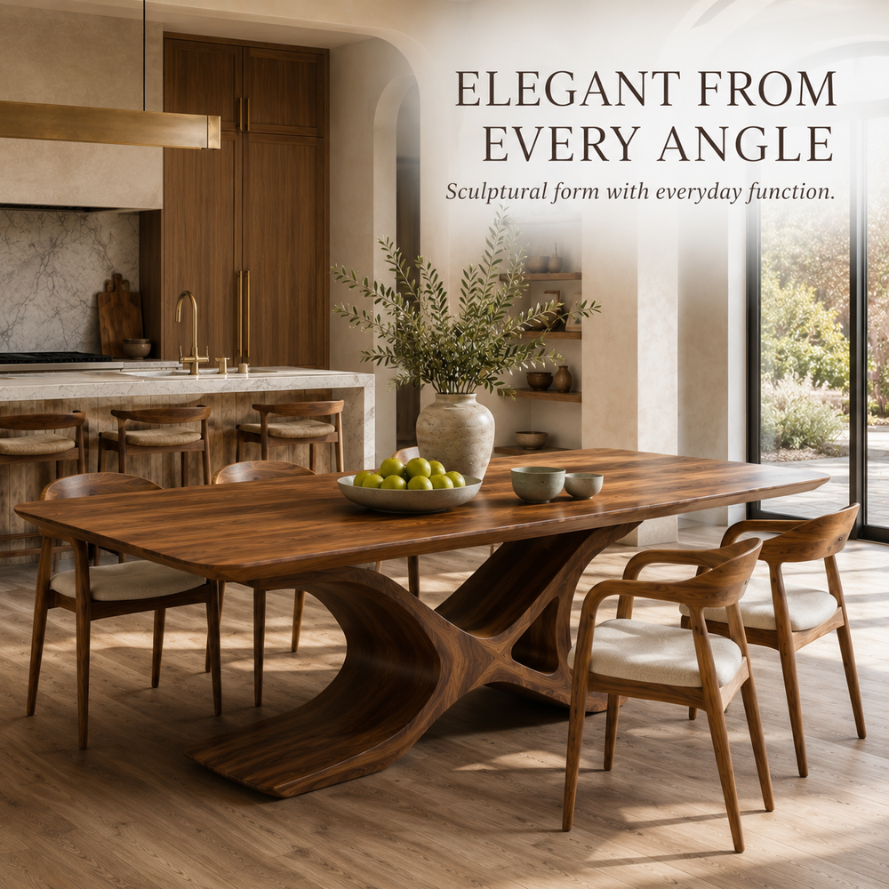 Mesa Warm Wood Dining Table - Design 027 - product image 03