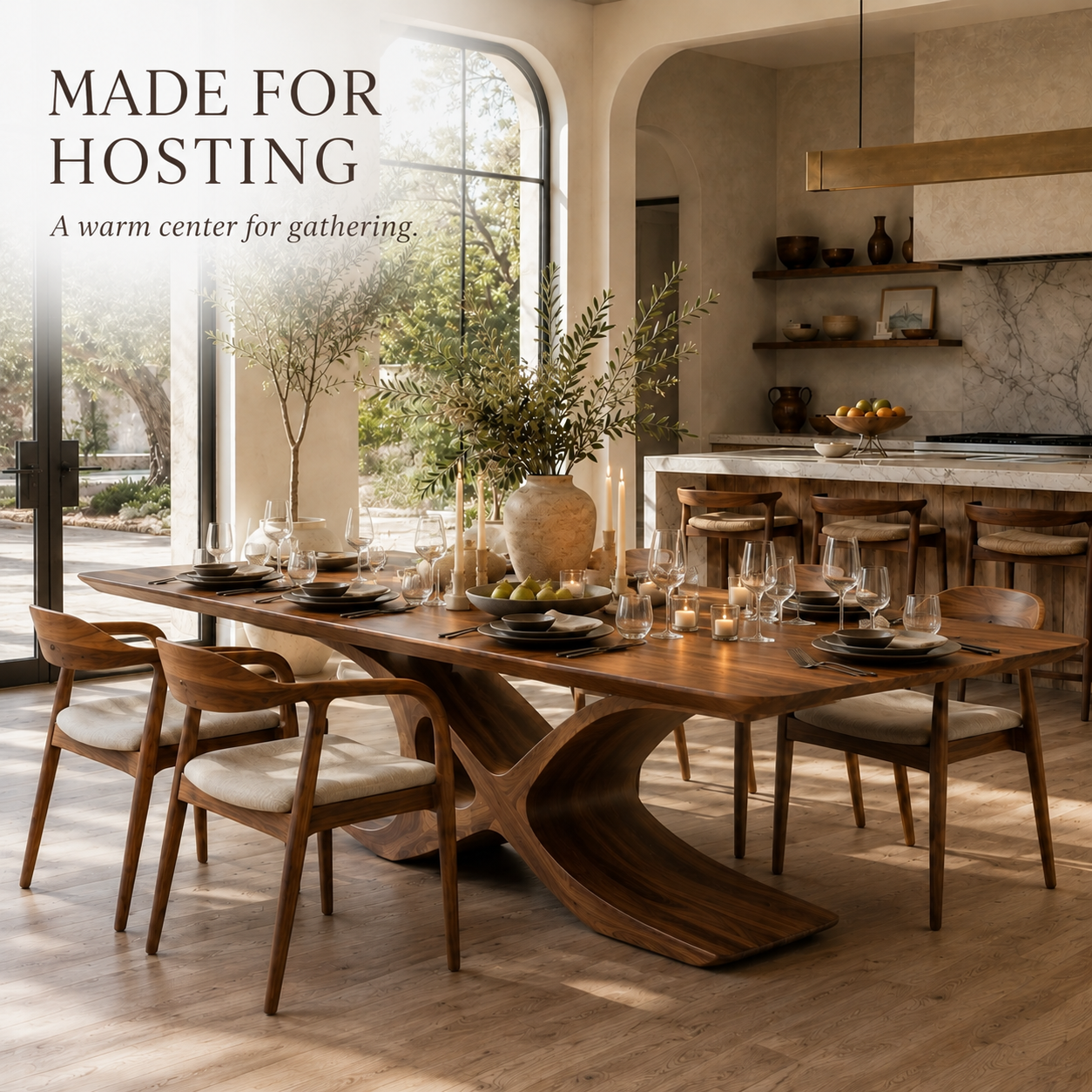 Mesa Warm Wood Dining Table - Design 027 - product image 07