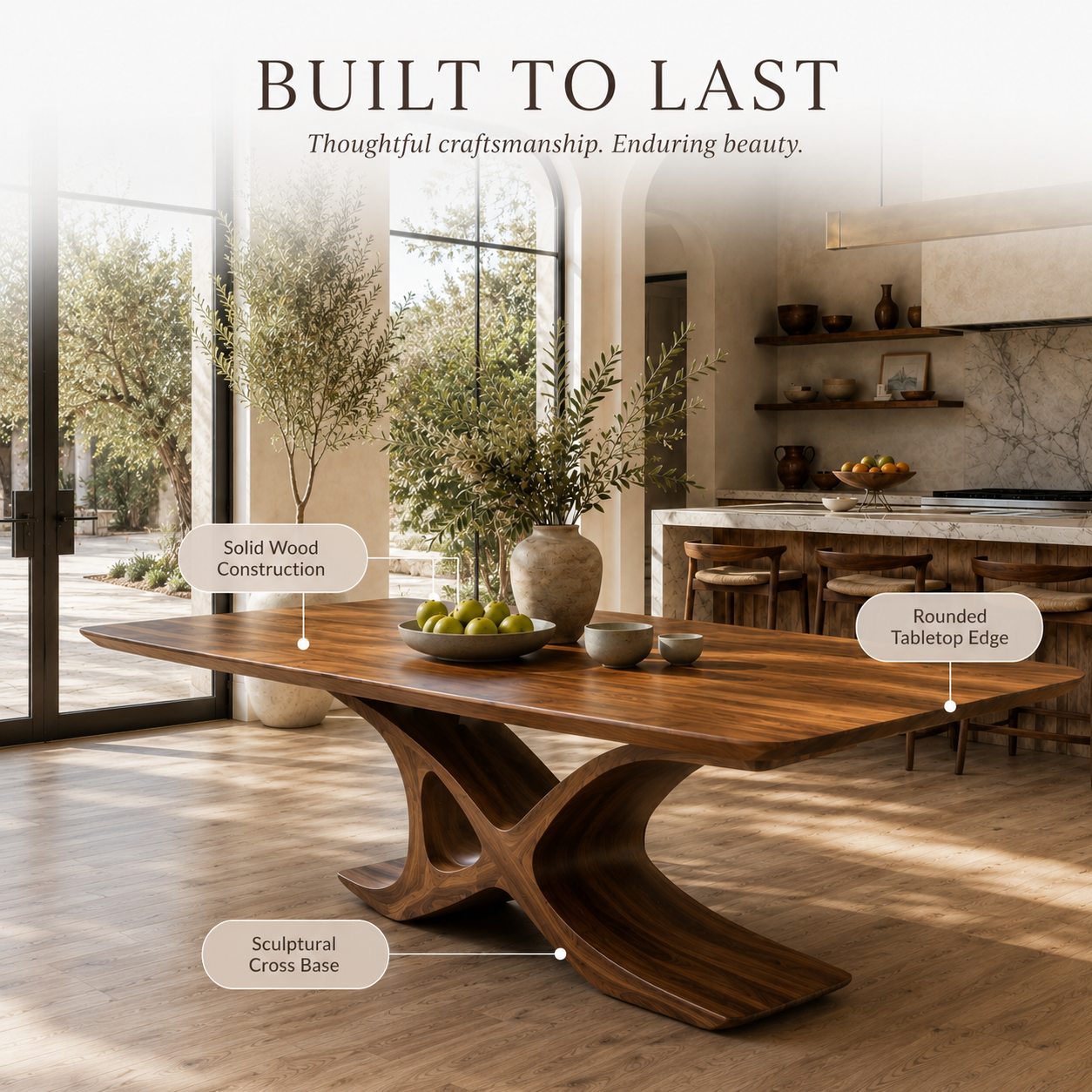 Mesa Warm Wood Dining Table - Design 027 - product image 09