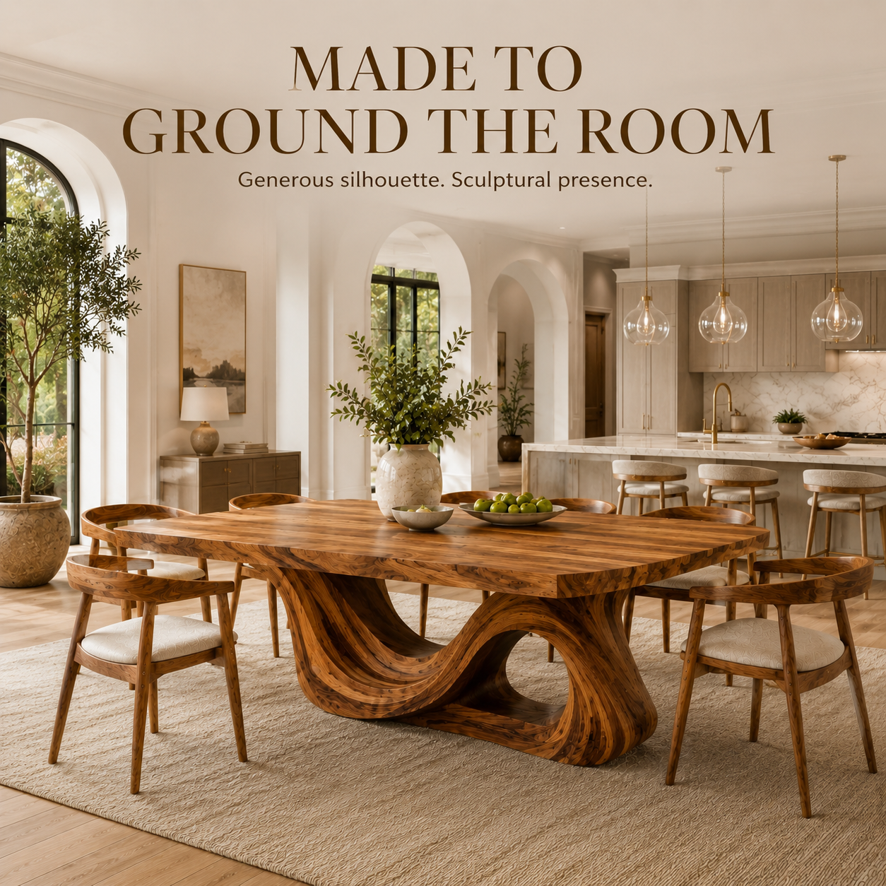 Harvest Sculptural Dining Table - Design 029 - product image 04