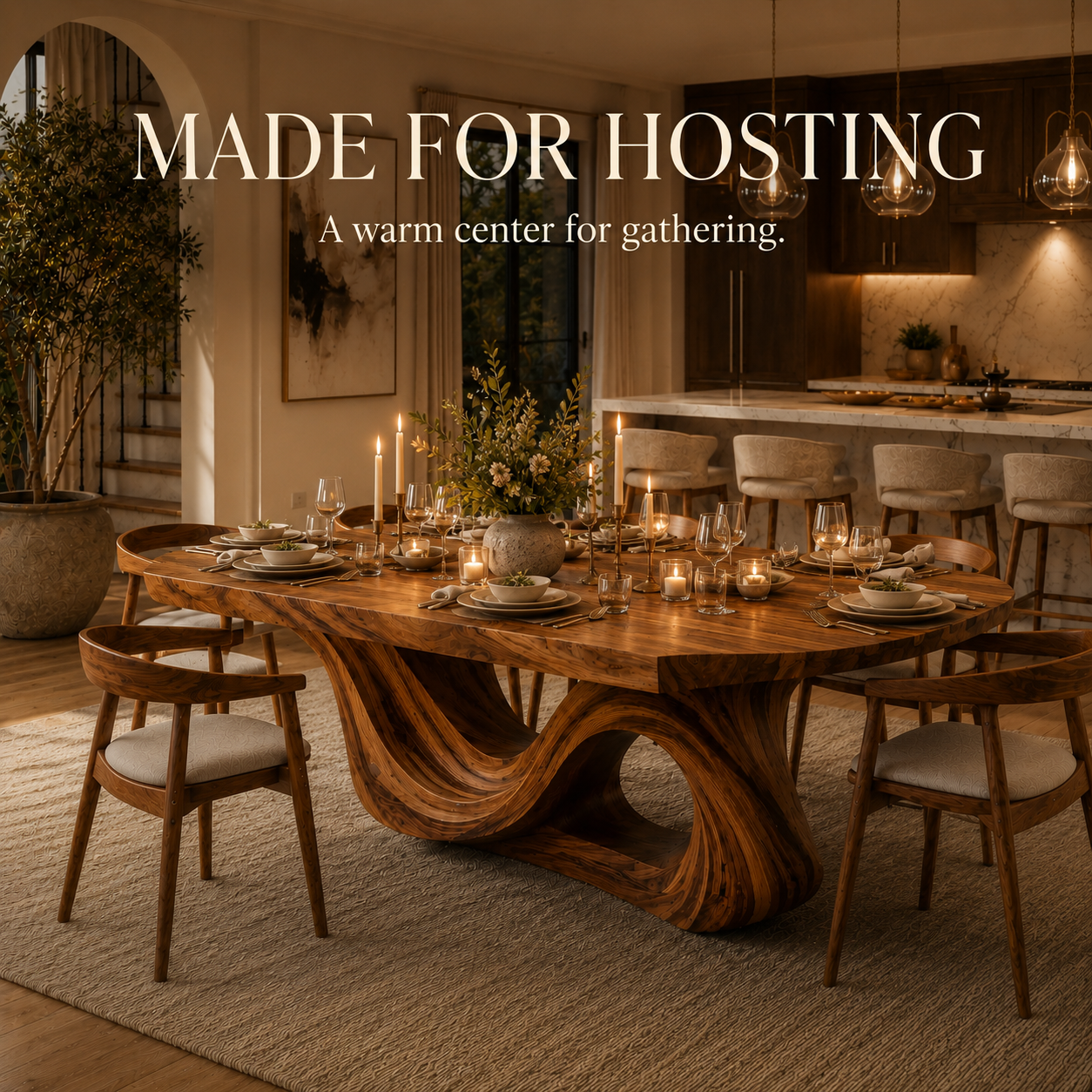 Harvest Sculptural Dining Table - Design 029 - product image 07