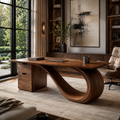 Rowan Curved Wood Office Desk - Design 002 - main view