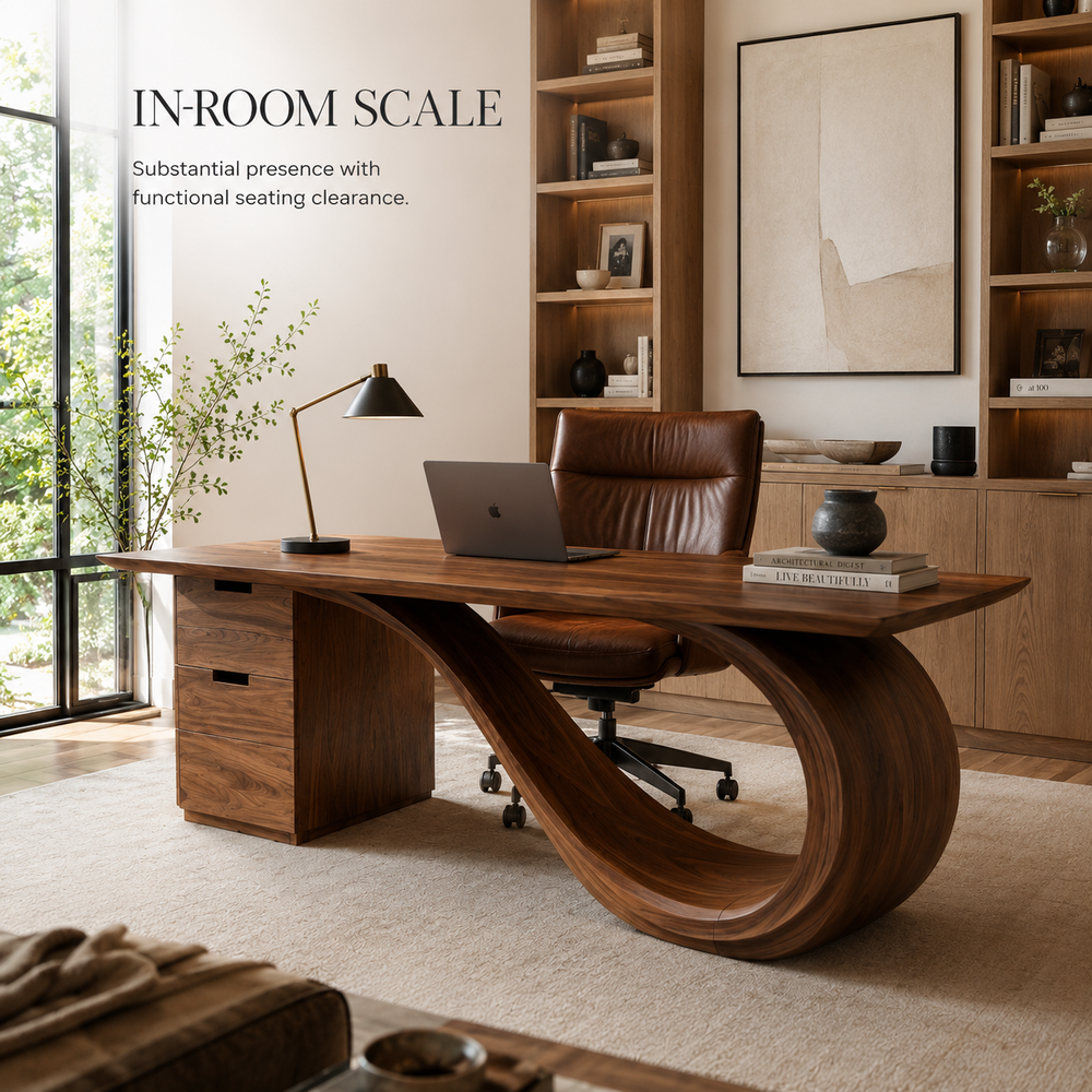Rowan Curved Wood Office Desk - Design 002 - product image 04