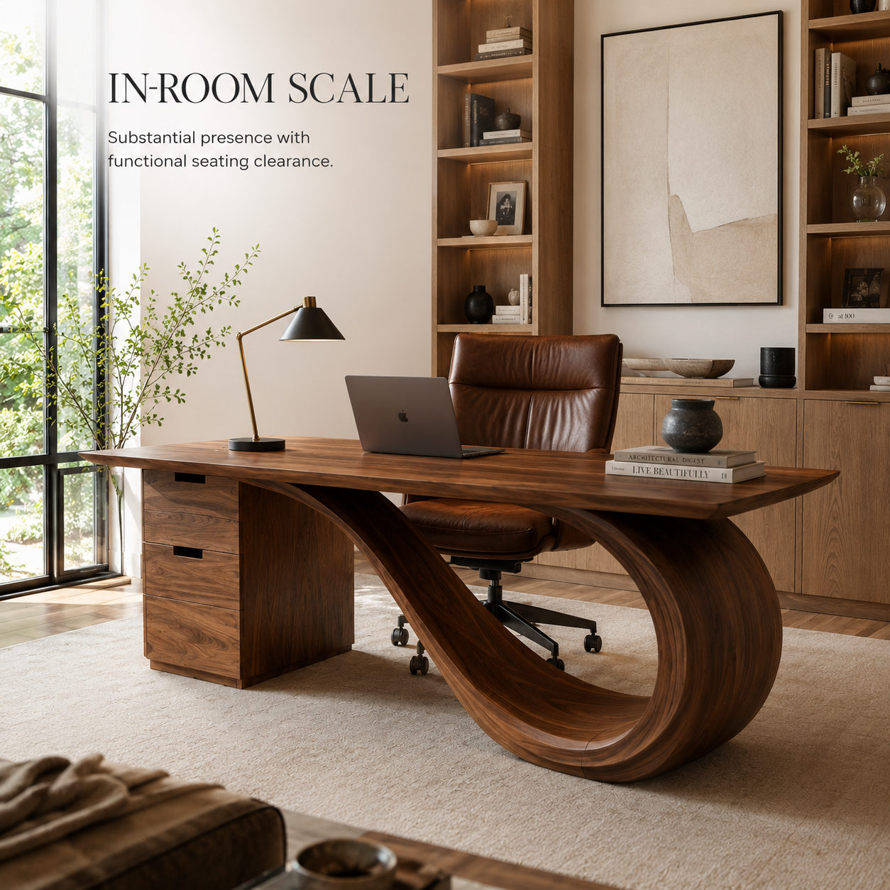Rowan Curved Wood Office Desk - Design 002 - product image 04