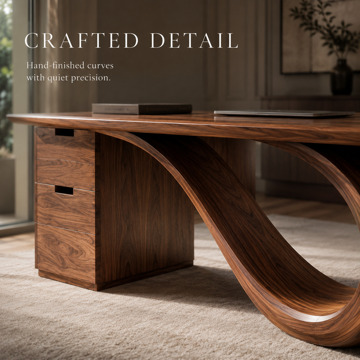 Rowan Curved Wood Office Desk - Design 002 - product image 06