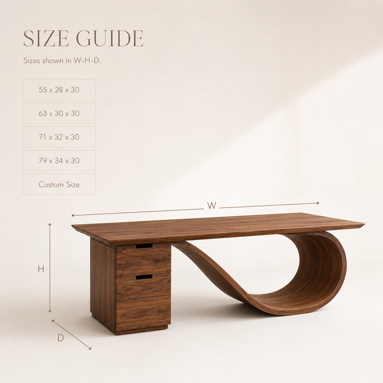 Rowan Curved Wood Office Desk - Design 002 - product image 08