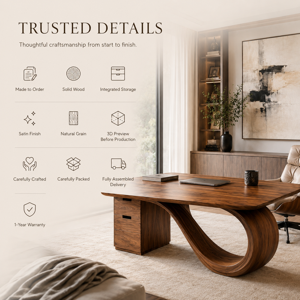 Rowan Curved Wood Office Desk - Design 002 - product image 09