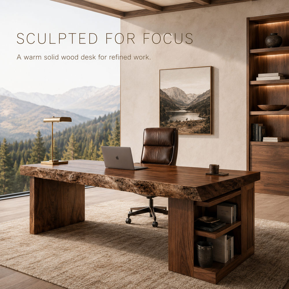 Soren Solid Wood Executive Desk - Design 005 - product image 02