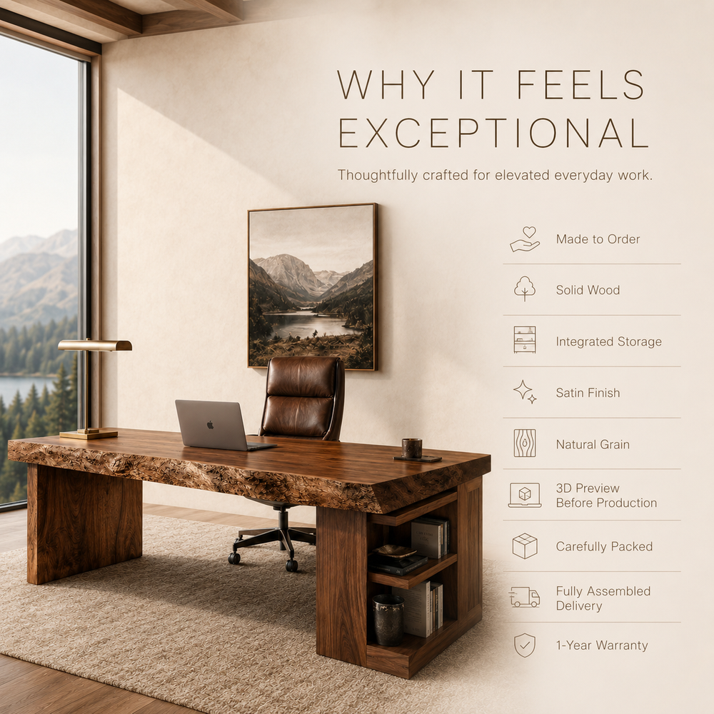 Soren Solid Wood Executive Desk - Design 005 - product image 09