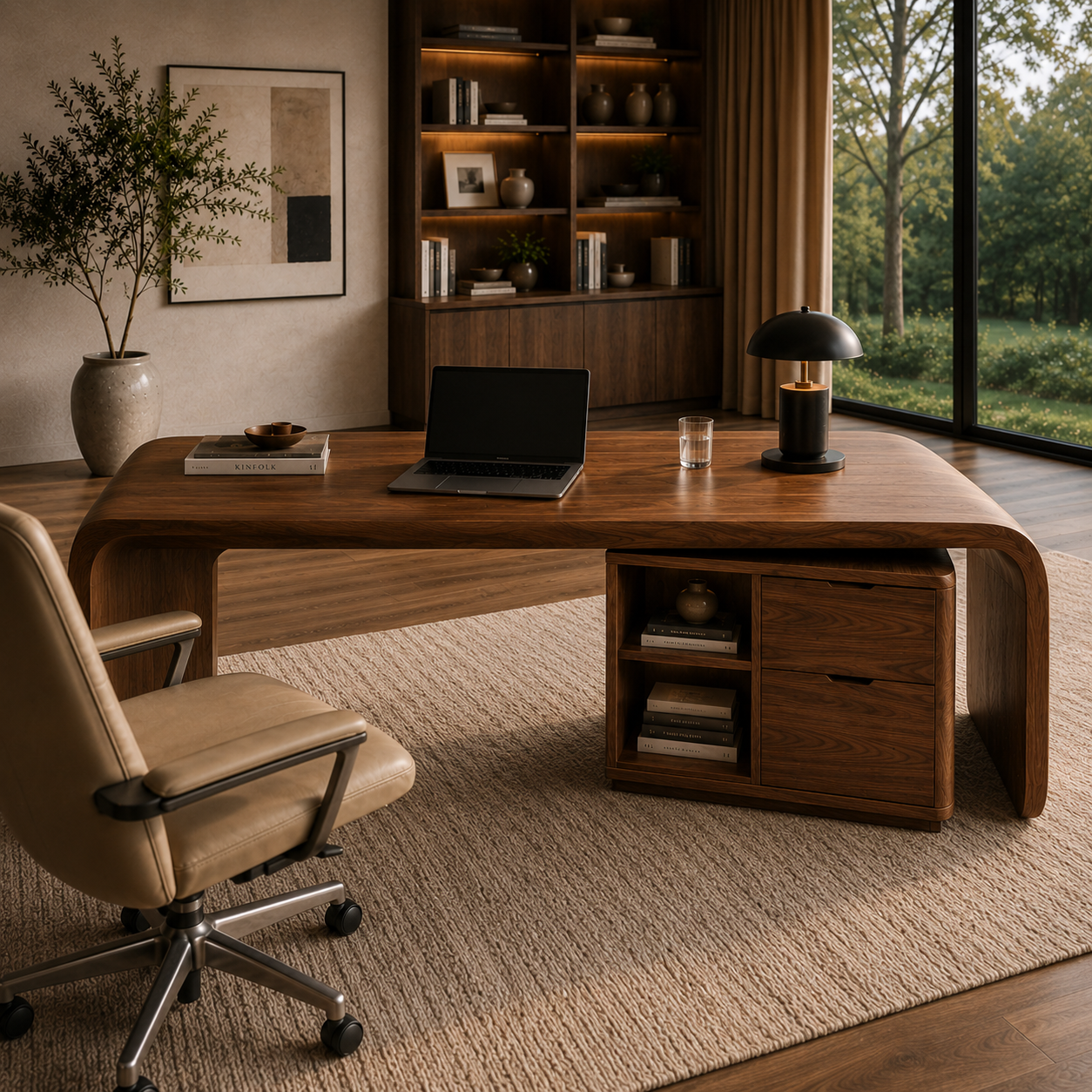 Liora Sculptural Study Desk - Design 009 - main view