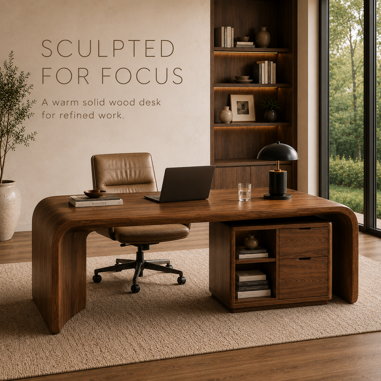 Liora Sculptural Study Desk - Design 009 - product image 02
