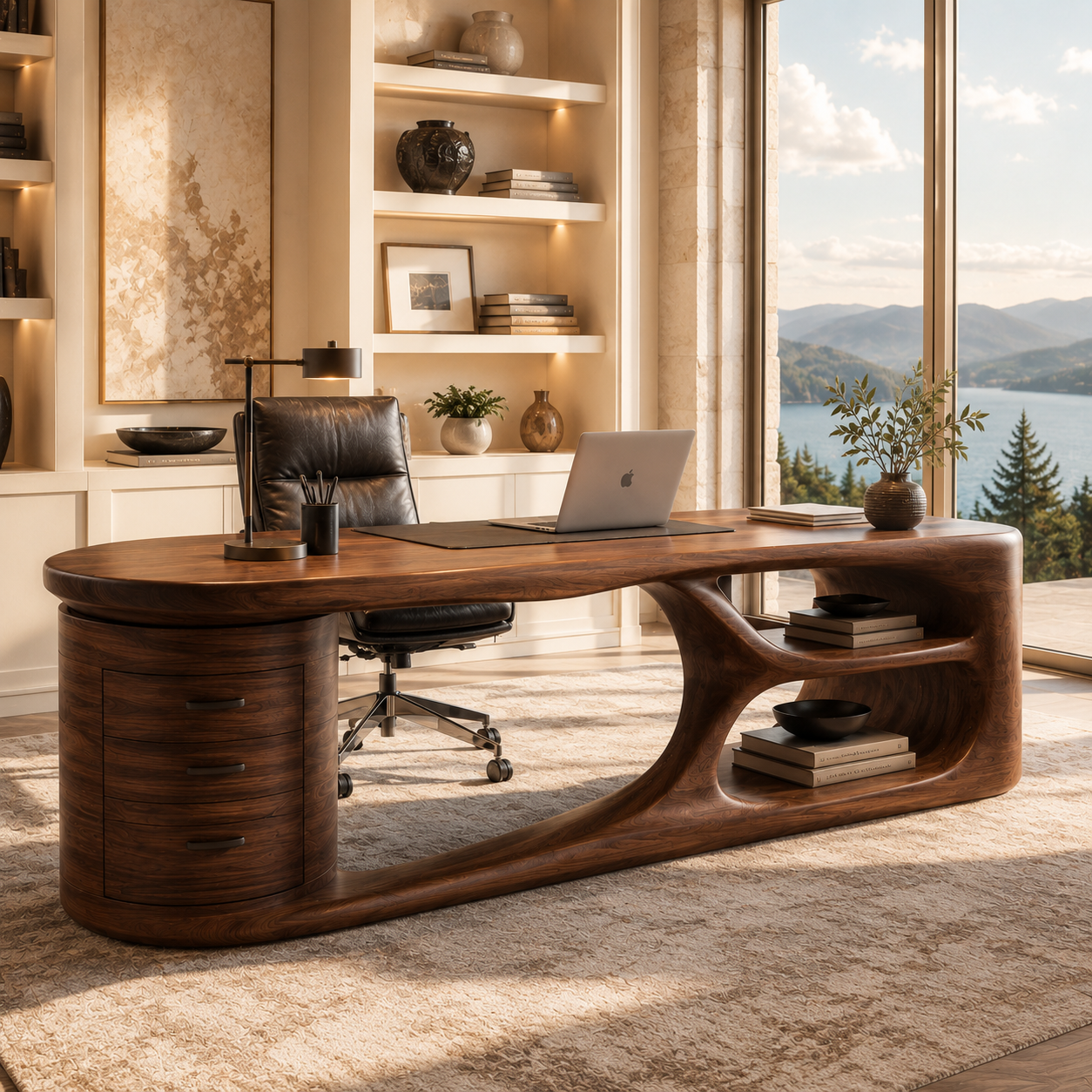 Brielle Sculpted Executive Desk - Design 014 - main view