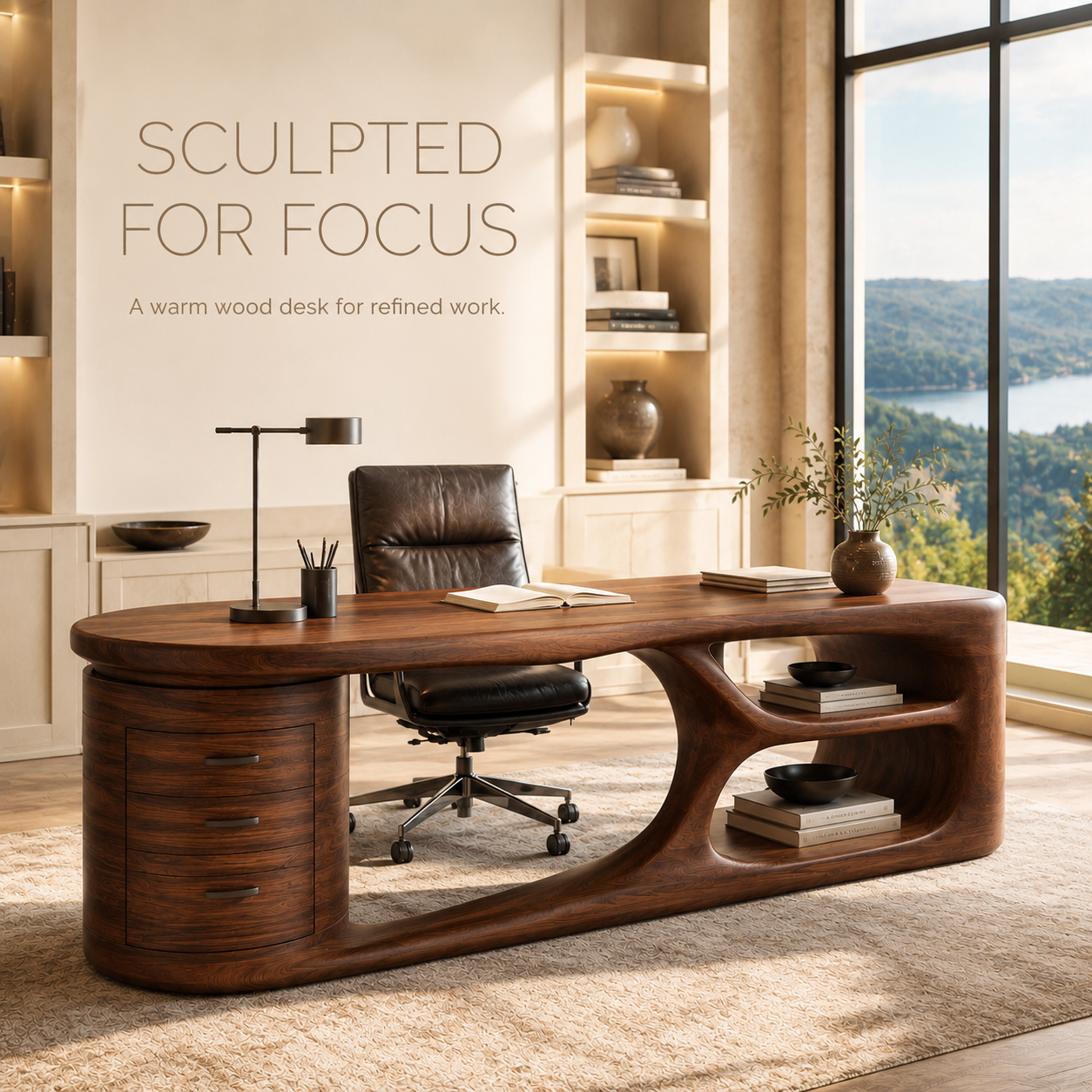 Brielle Sculpted Executive Desk - Design 014 - product image 02