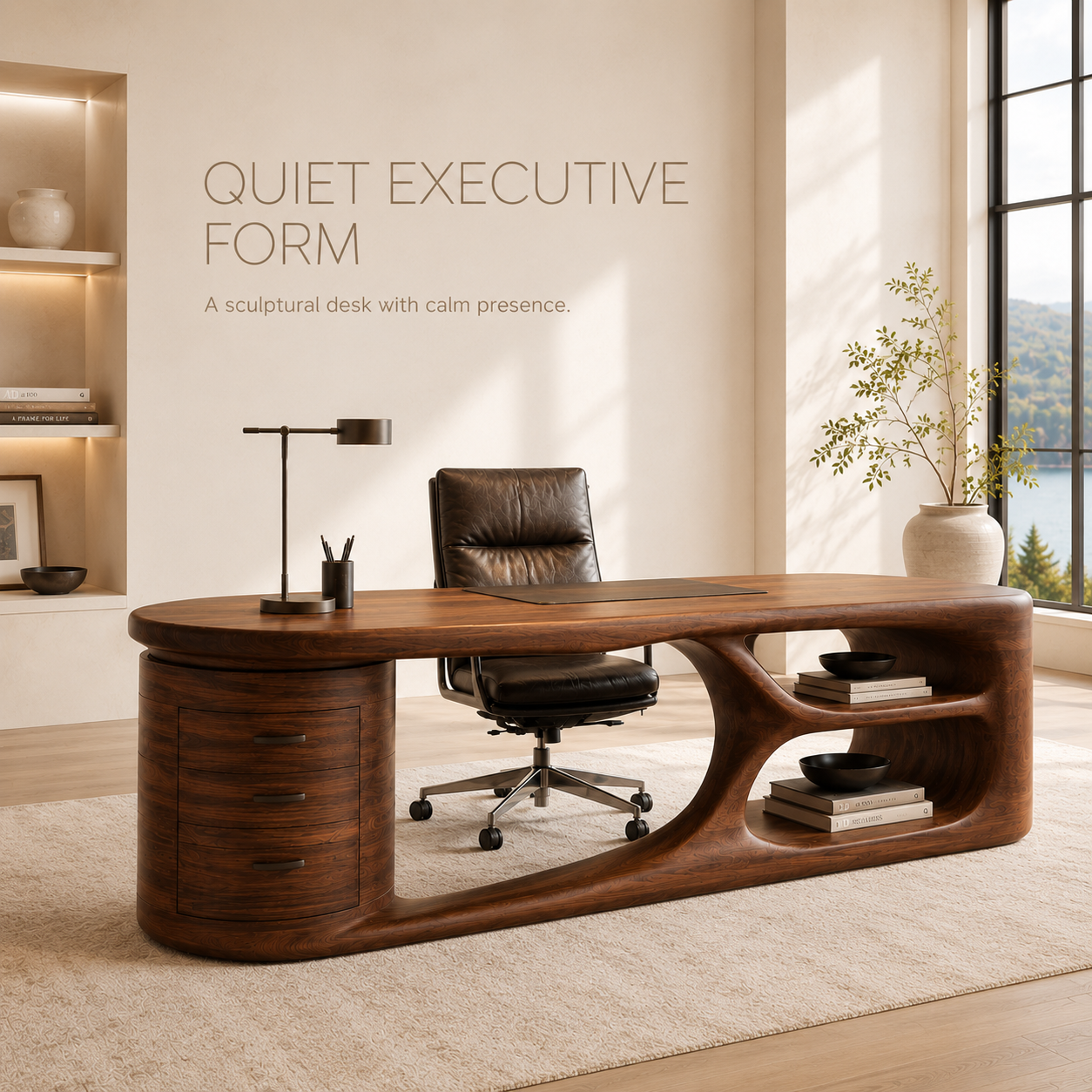 Brielle Sculpted Executive Desk - Design 014 - product image 03