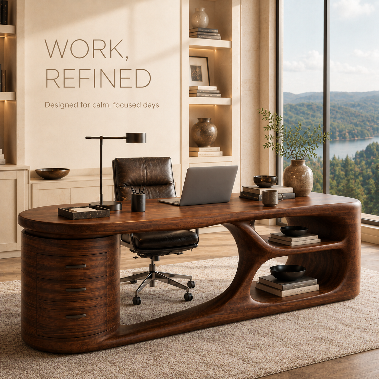 Brielle Sculpted Executive Desk - Design 014 - product image 07