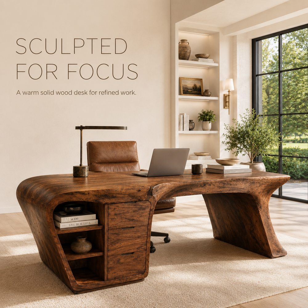 Vale Modern Solid Wood Desk - Design 015 - product image 02