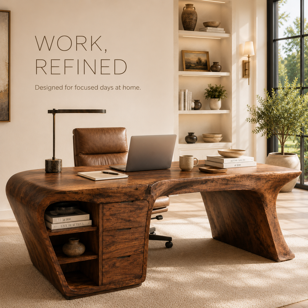 Vale Modern Solid Wood Desk - Design 015 - product image 07