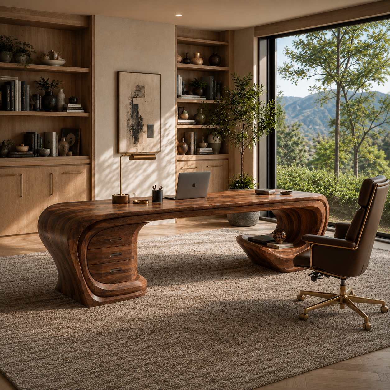 Alden Warm Walnut Desk - Design 017 - product image 02